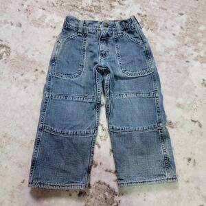 OshKosh Fleece Lined Jeans 2T Toddler Boys Carpenter Denim Pants Warm Winter